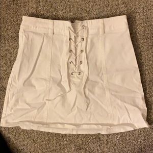 forever 21 white tie up skirt